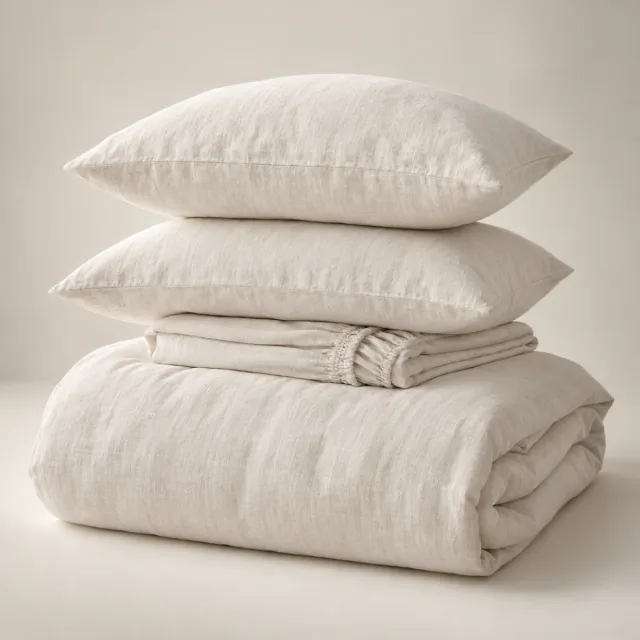 Chalk Linen Bedding Set