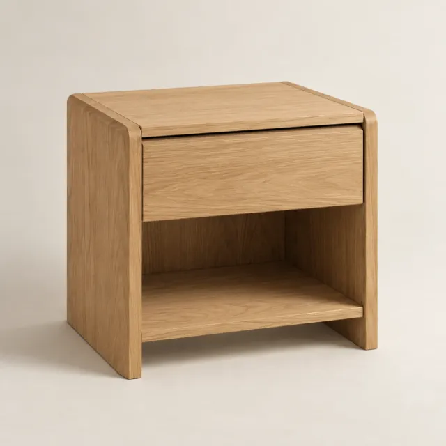 Fold Oak Bedside Table